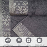 Wisteria Cotton Medium Weight Floral Jacquard Border 12 Piece Towel Set - Towel Set by Superior Brand