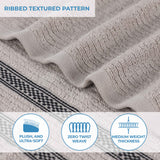 Brea Zero Twist Cotton Ribbed Geometric Border 9 Piece Towel Set - Towel Set by Superior Brand
