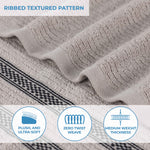 Brea Zero Twist Cotton Ribbed Geometric Border 8 Piece Towel Set - Towel Set by Superior Brand