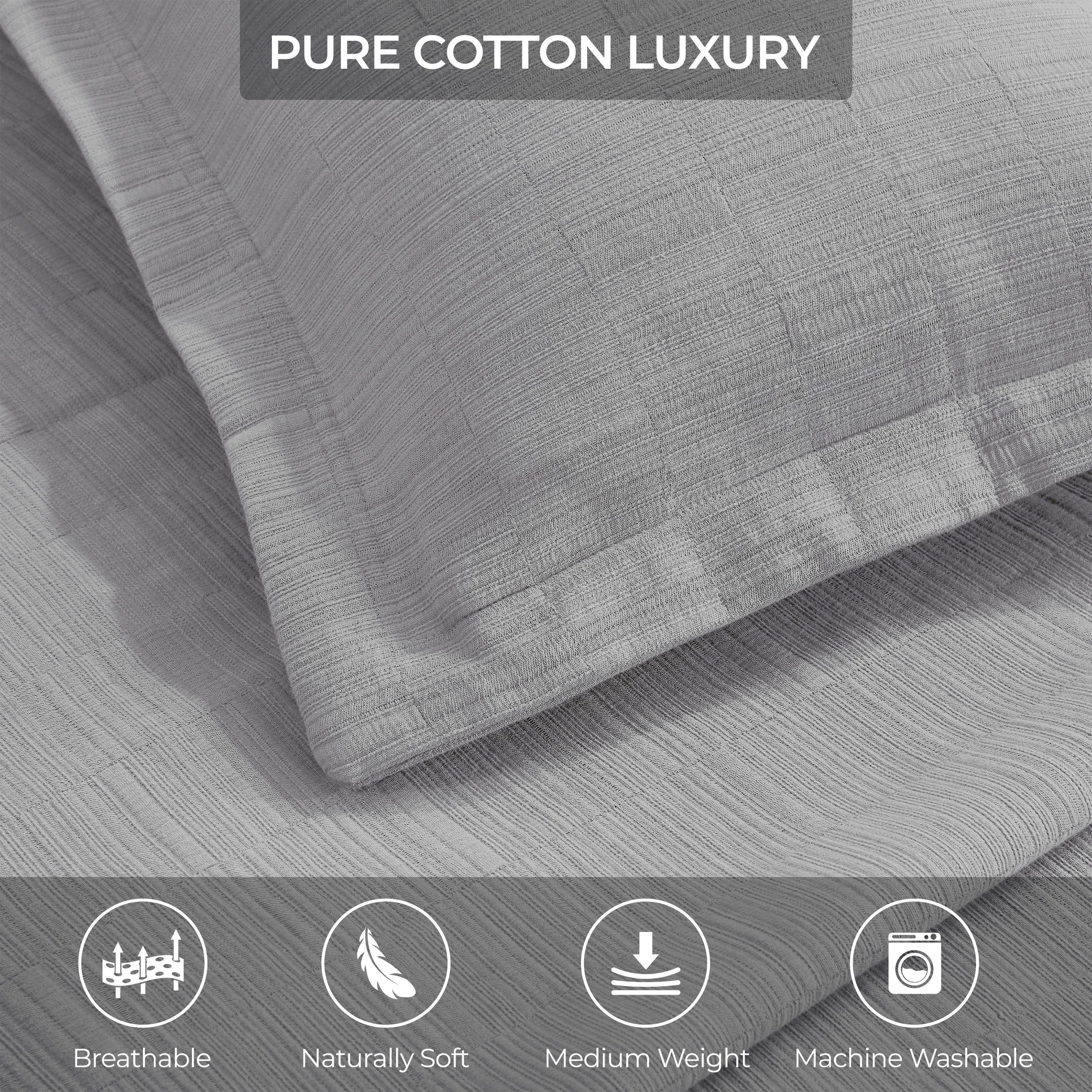 Zenith Cotton Medium Weight Geometric Matelasse Bedspread and Sham Set - Bedspread by Superior Brand