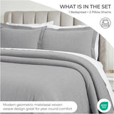 Zenith Cotton Medium Weight Geometric Matelasse Bedspread and Sham Set - Bedspread by Superior Brand