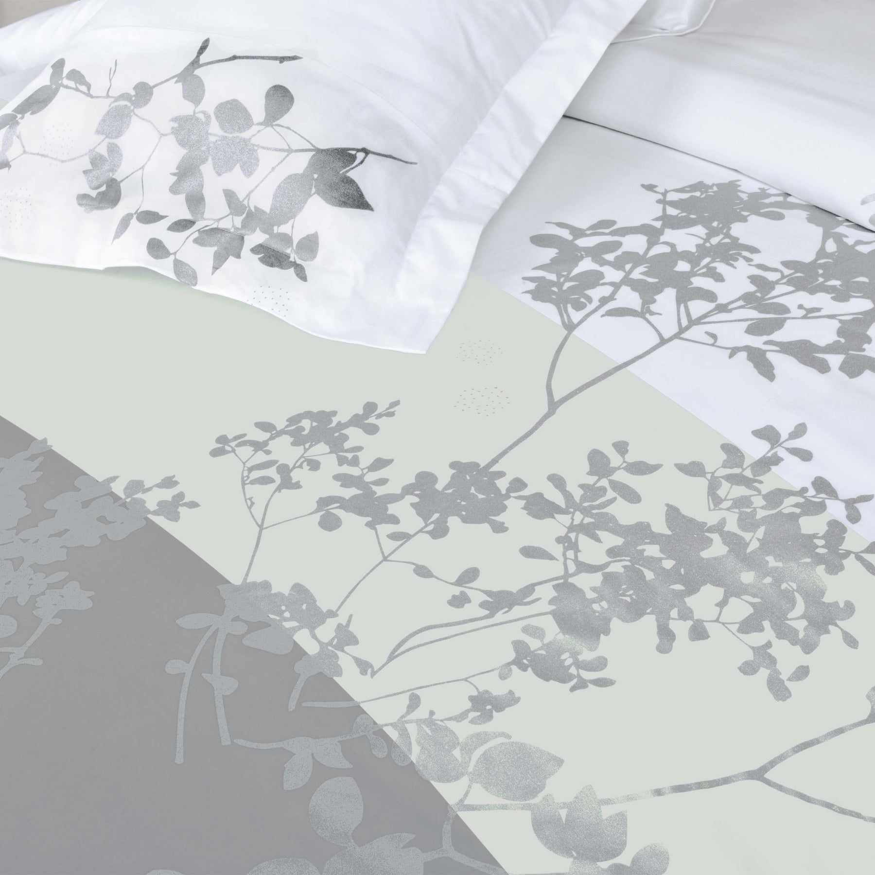 Sydney Floral Damask Cotton Duvet Cover Set - Gray