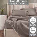 1200 Thread Count Cotton Rich Bed Sheet Set Solid Deep Pocket - Sheet Set by Superior Brand