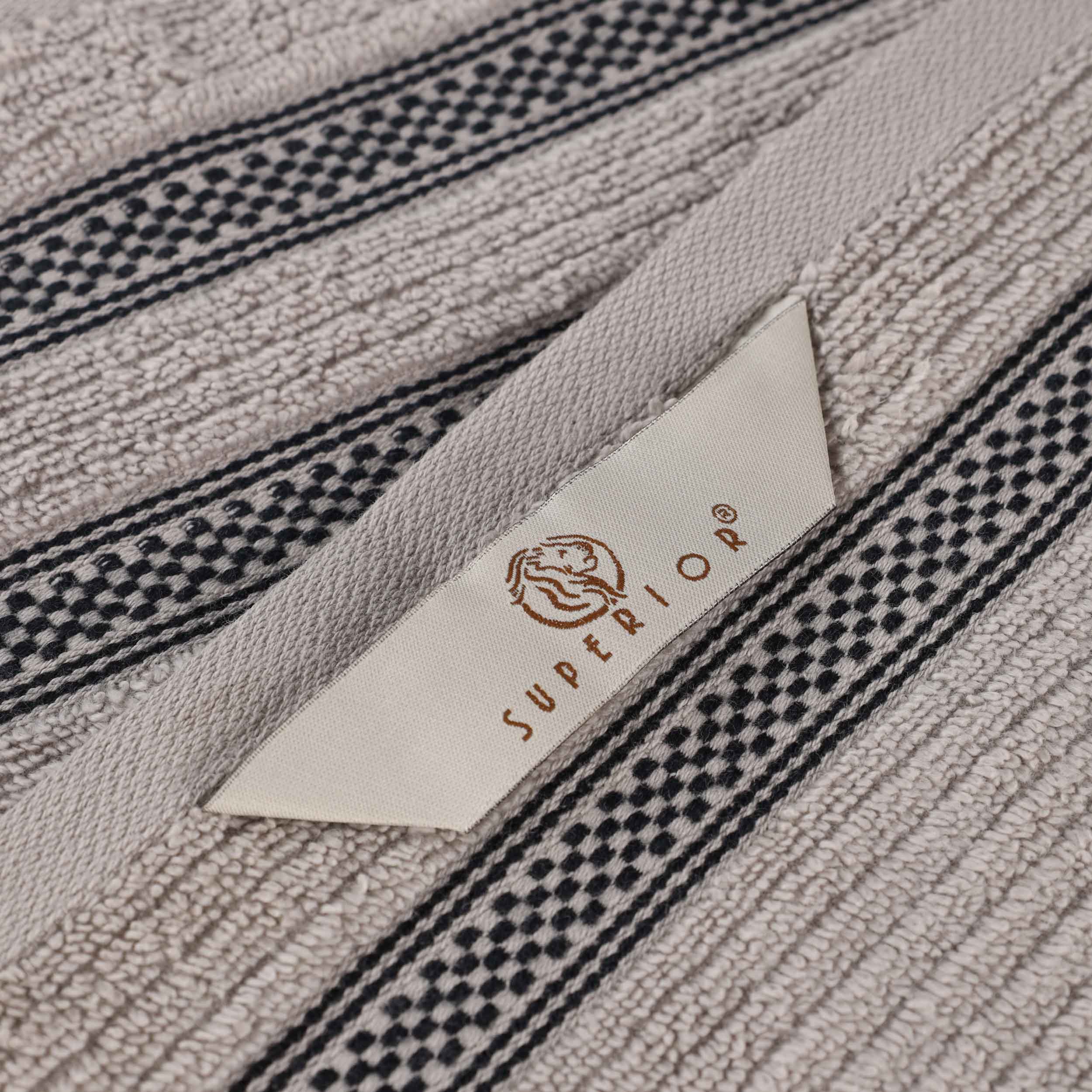 Brea Zero Twist Cotton Ribbed Geometric Border 9 Piece Towel Set - Towel Set by Superior Brand