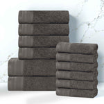 Cotton Waffle Border Towel Set 12-Piece - Honeycomb - Towel Set by Superior Brand