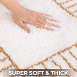 Inaya Modern Striped Tufted Shag Machine Washable Bath Rugs, Set of 2 - Bath Rugs by Superior Brand