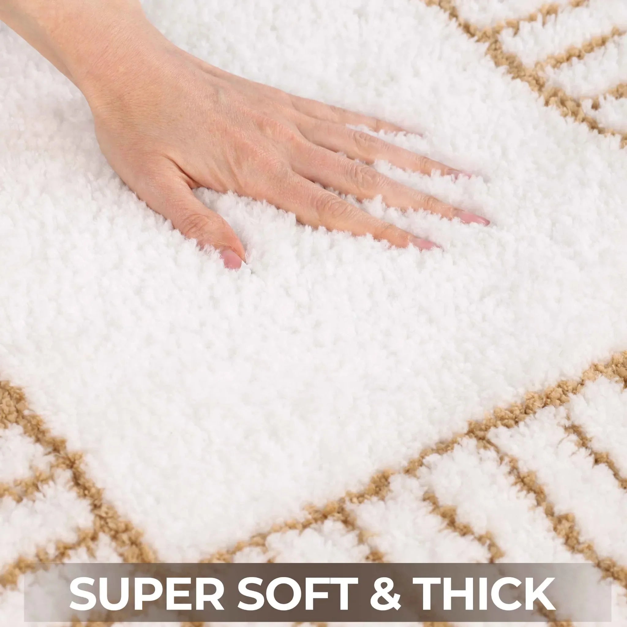 Inaya Modern Striped Tufted Shag Machine Washable Bath Rugs, Set of 2 - Bath Rugs by Superior Brand