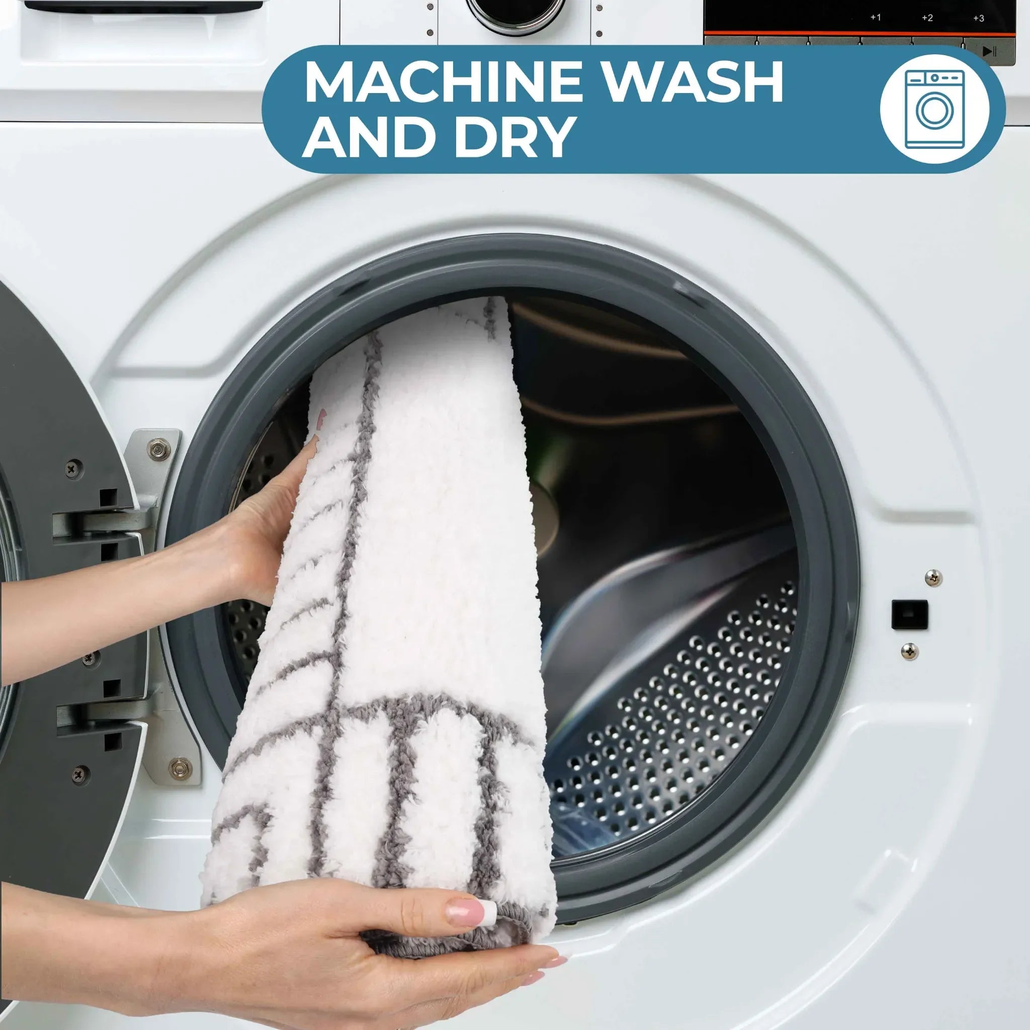 Inaya Modern Striped Tufted Shag Machine Washable Bath Rugs, Set of 2 - Bath Rugs by Superior Brand