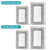 Inaya Modern Striped Tufted Shag Machine Washable Bath Rugs, Set of 2 - Bath Rugs by Superior Brand