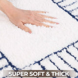 Inaya Modern Striped Tufted Shag Machine Washable Bath Rugs, Set of 2 - Bath Rugs by Superior Brand