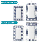 Inaya Modern Striped Tufted Shag Machine Washable Bath Rugs, Set of 2 - Bath Rugs by Superior Brand