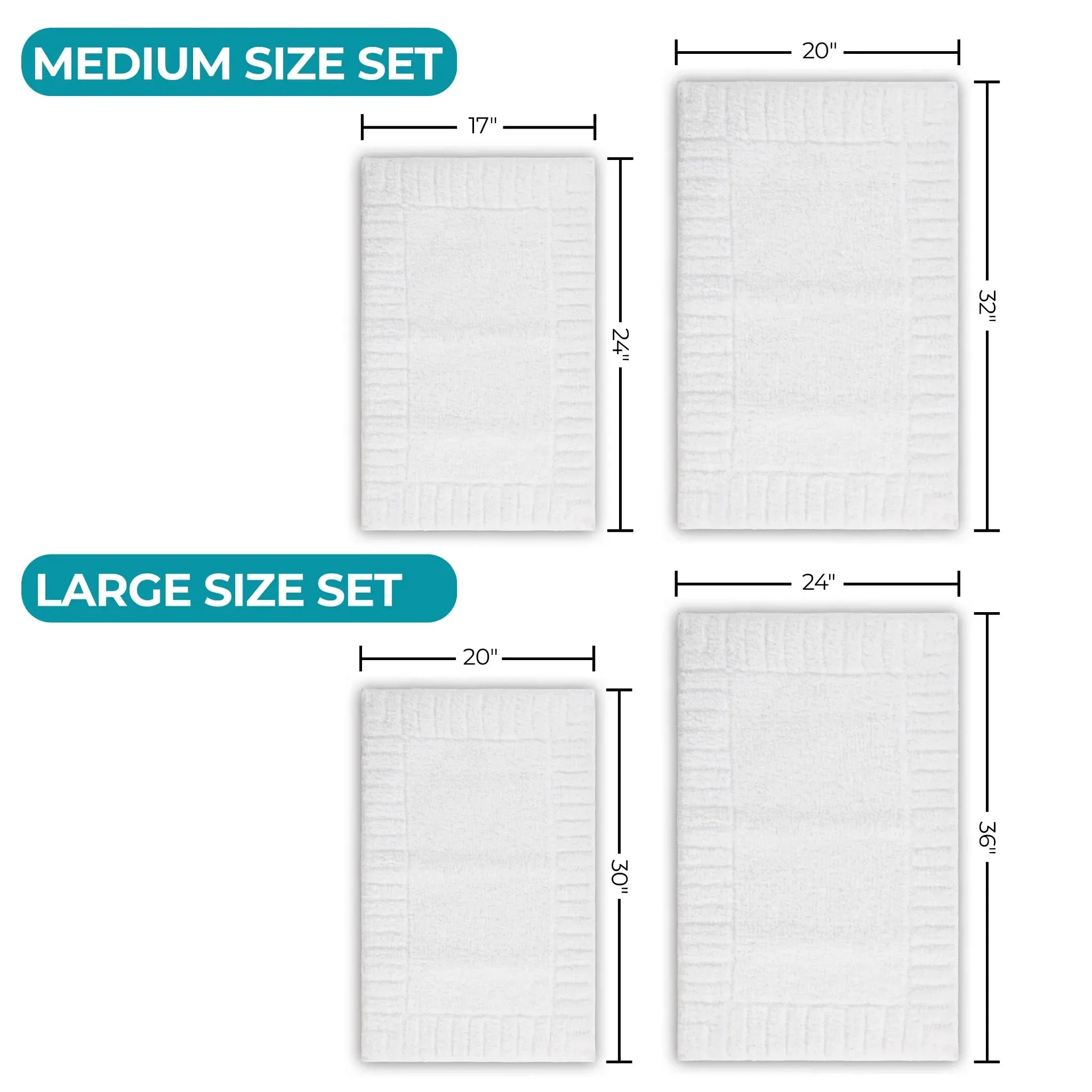 Inaya Modern Striped Tufted Shag Machine Washable Bath Rugs, Set of 2 - Bath Rugs by Superior Brand