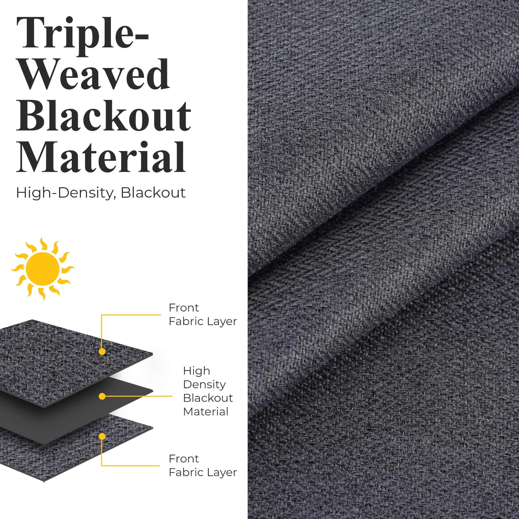 Nyan 100% Blackout Machine Washable Grommet Curtains, Set of 2 Panels - Blackout Curtains by Superior Brand