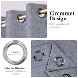 Noor Semi-Blackout Chenille Washable Grommet Curtains, Set of 2 Panels - Blackout Curtains by Superior Brand