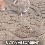 Venere Floral Scroll Textured Machine Washable Bath Rugs, Set of 2 - Bath Rugs by Superior Brand