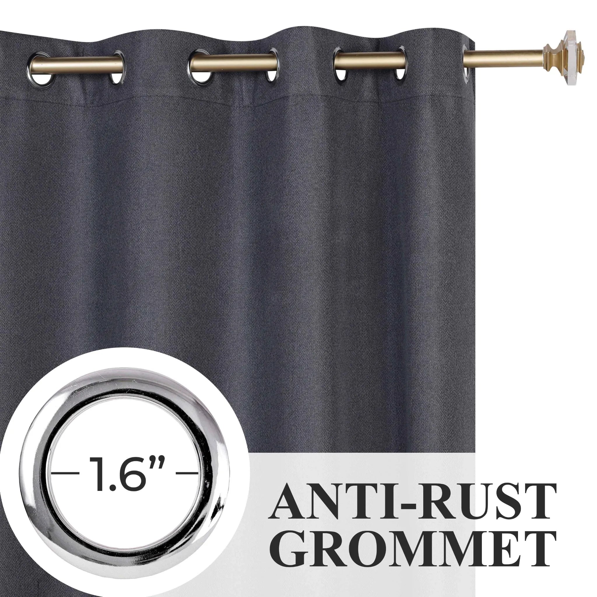 Nyan 100% Blackout Machine Washable Grommet Curtains, Set of 2 Panels - Blackout Curtains by Superior Brand