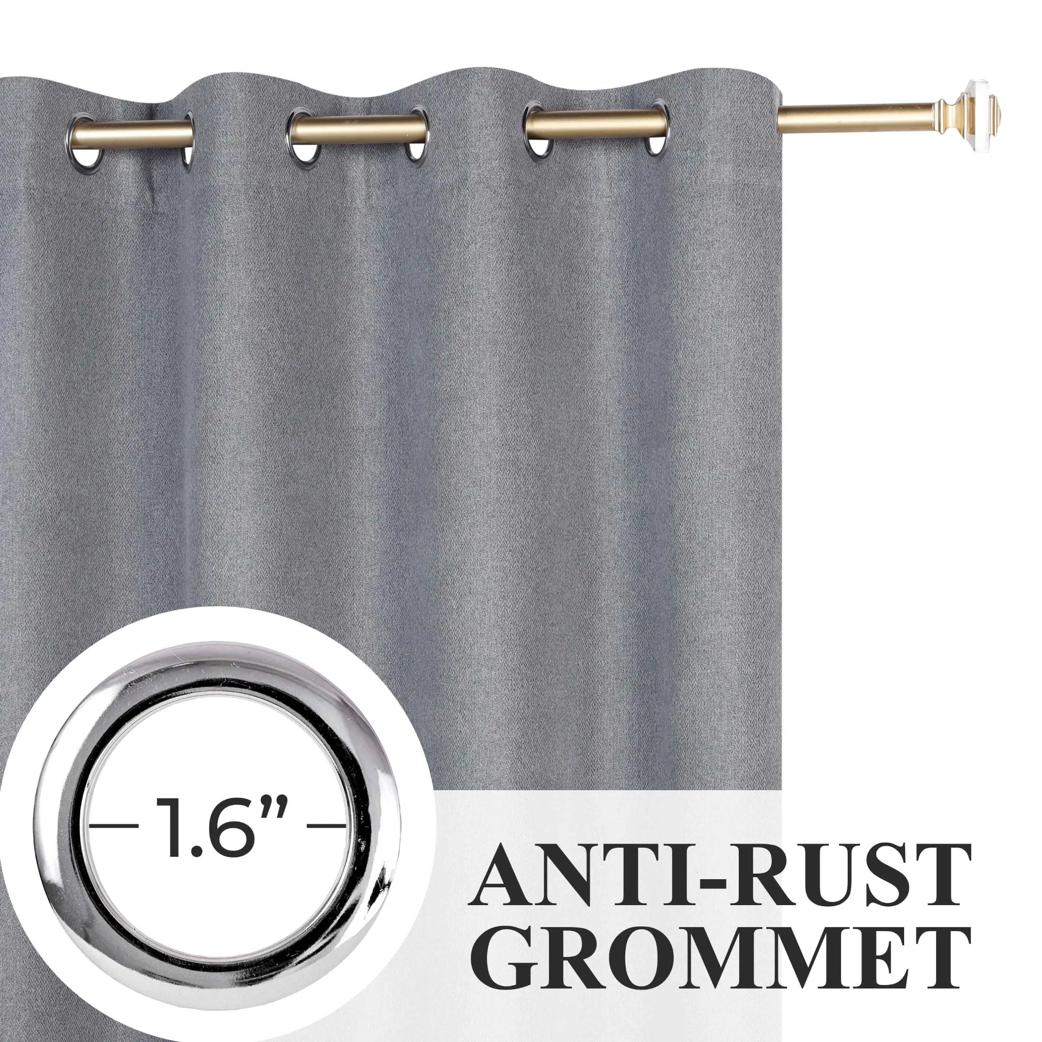 Nyan 100% Blackout Machine Washable Grommet Curtains, Set of 2 Panels - Blackout Curtains by Superior Brand