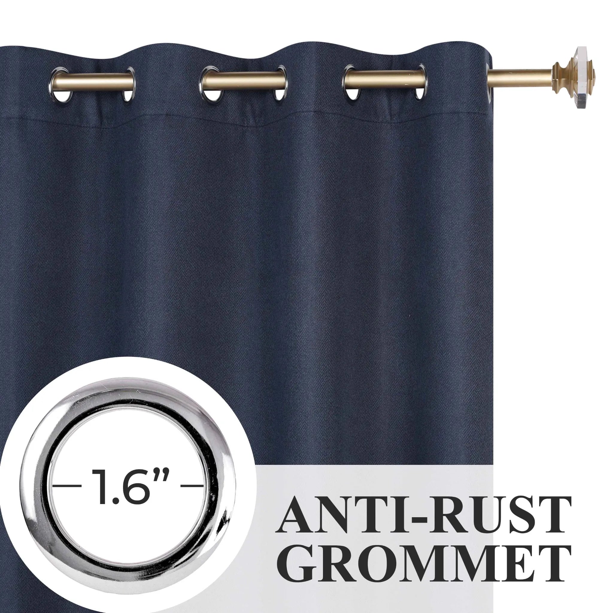 Nyan 100% Blackout Machine Washable Grommet Curtains, Set of 2 Panels - Blackout Curtains by Superior Brand
