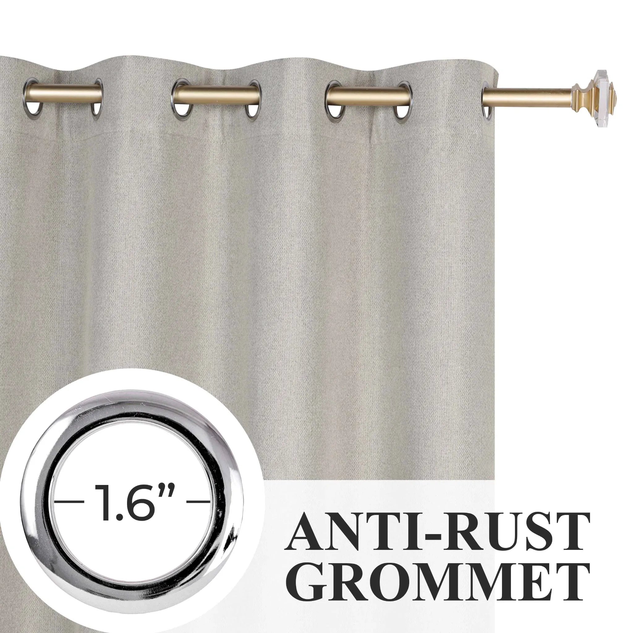 Nyan 100% Blackout Machine Washable Grommet Curtains, Set of 2 Panels - Blackout Curtains by Superior Brand
