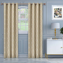 Superior Imperial Trellis Blackout Curtain Set of 2 Panels - Ivory