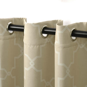 Superior Imperial Trellis Blackout Curtain Set of 2 Panels -  Ivory