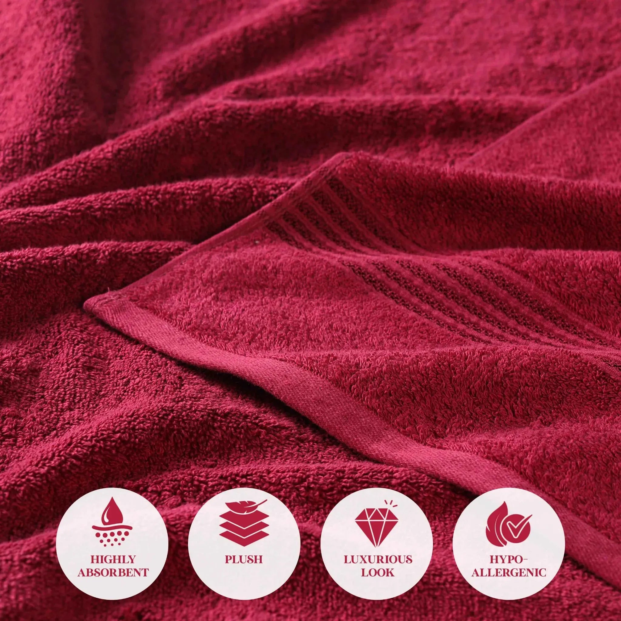 Egyptian Cotton Plush Absorbent Luxury Bath Towel Set of 4 - Egyptian Cotton Bath Towel by Superior Brand