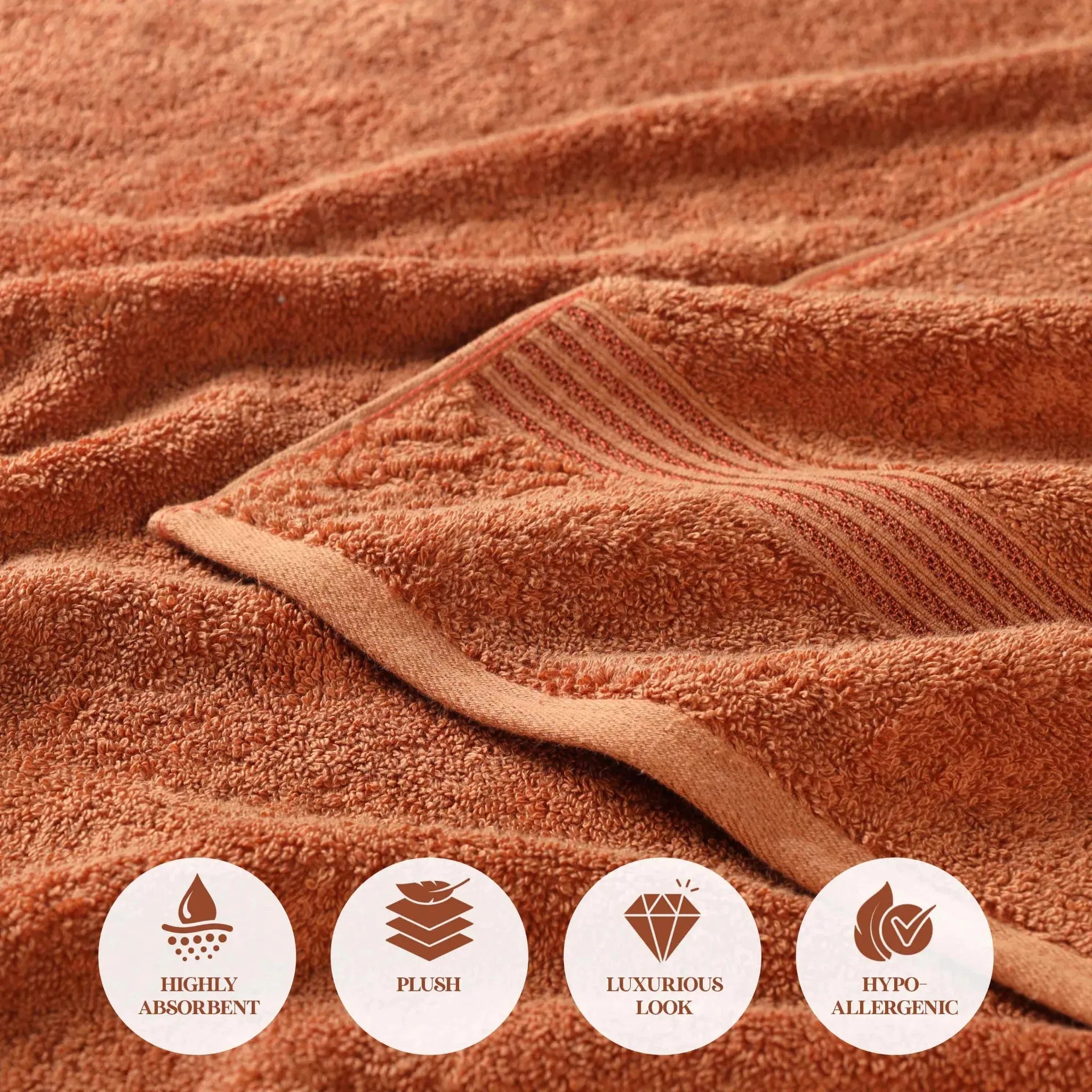 Egyptian Cotton Plush Absorbent Luxury Bath Towel Set of 4 - Egyptian Cotton Bath Towel by Superior Brand