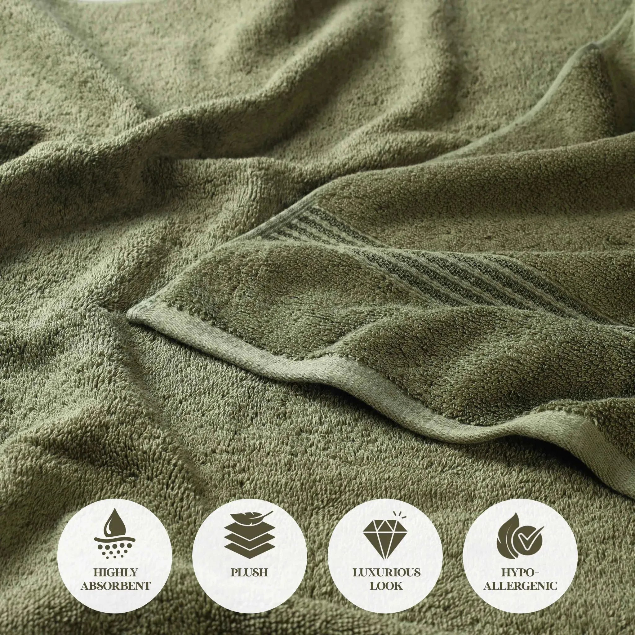 Egyptian Cotton Heritage Plush Towel Set 3 Piece - Egyptian Cotton Towel Set by Superior Brand