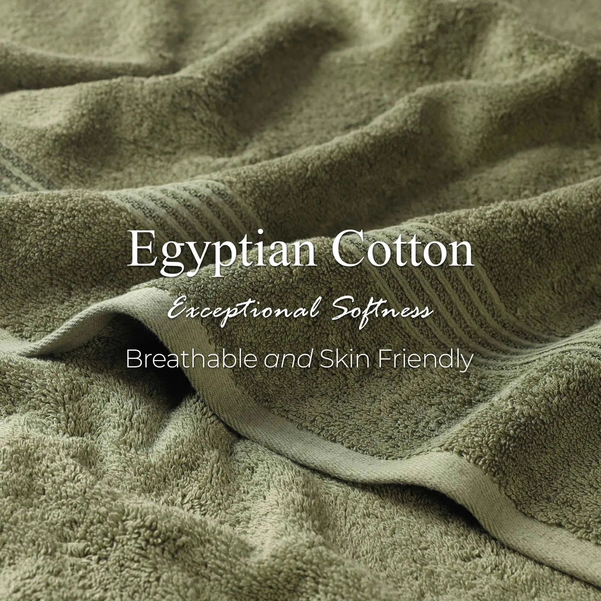 Egyptian Cotton Plush Absorbent Luxury Bath Towel Set of 4 - Egyptian Cotton Bath Towel by Superior Brand