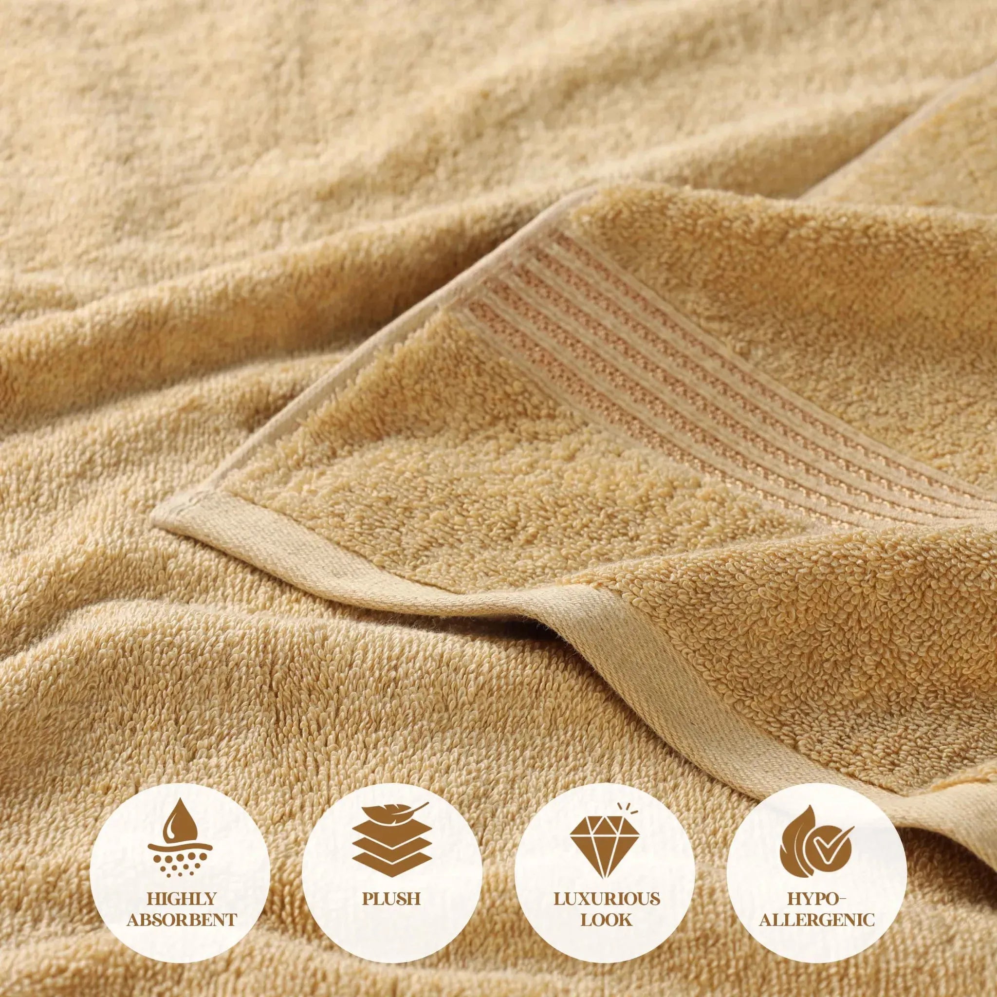 Egyptian Cotton Heritage Plush Towel Set 3 Piece - Egyptian Cotton Towel Set by Superior Brand