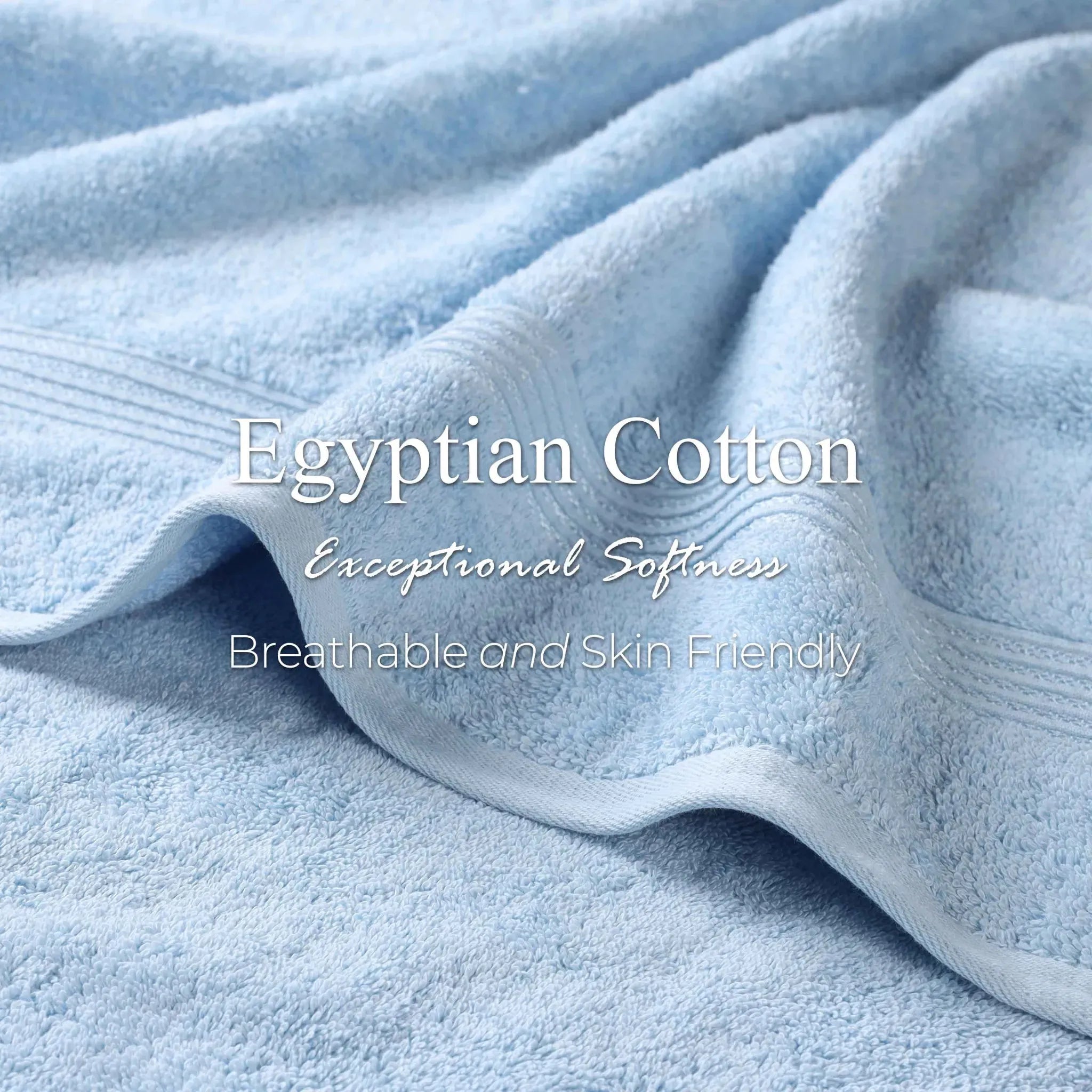 Egyptian Cotton Plush Absorbent Luxury Bath Towel Set of 4 - Egyptian Cotton Bath Towel by Superior Brand
