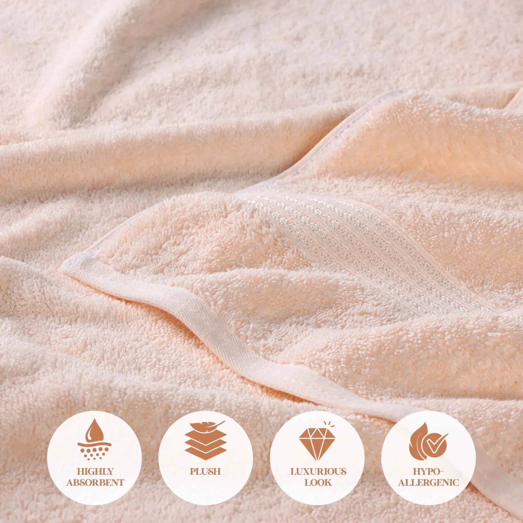 Egyptian Cotton Heritage Plush Towel Set 3 Piece - Egyptian Cotton Towel Set by Superior Brand