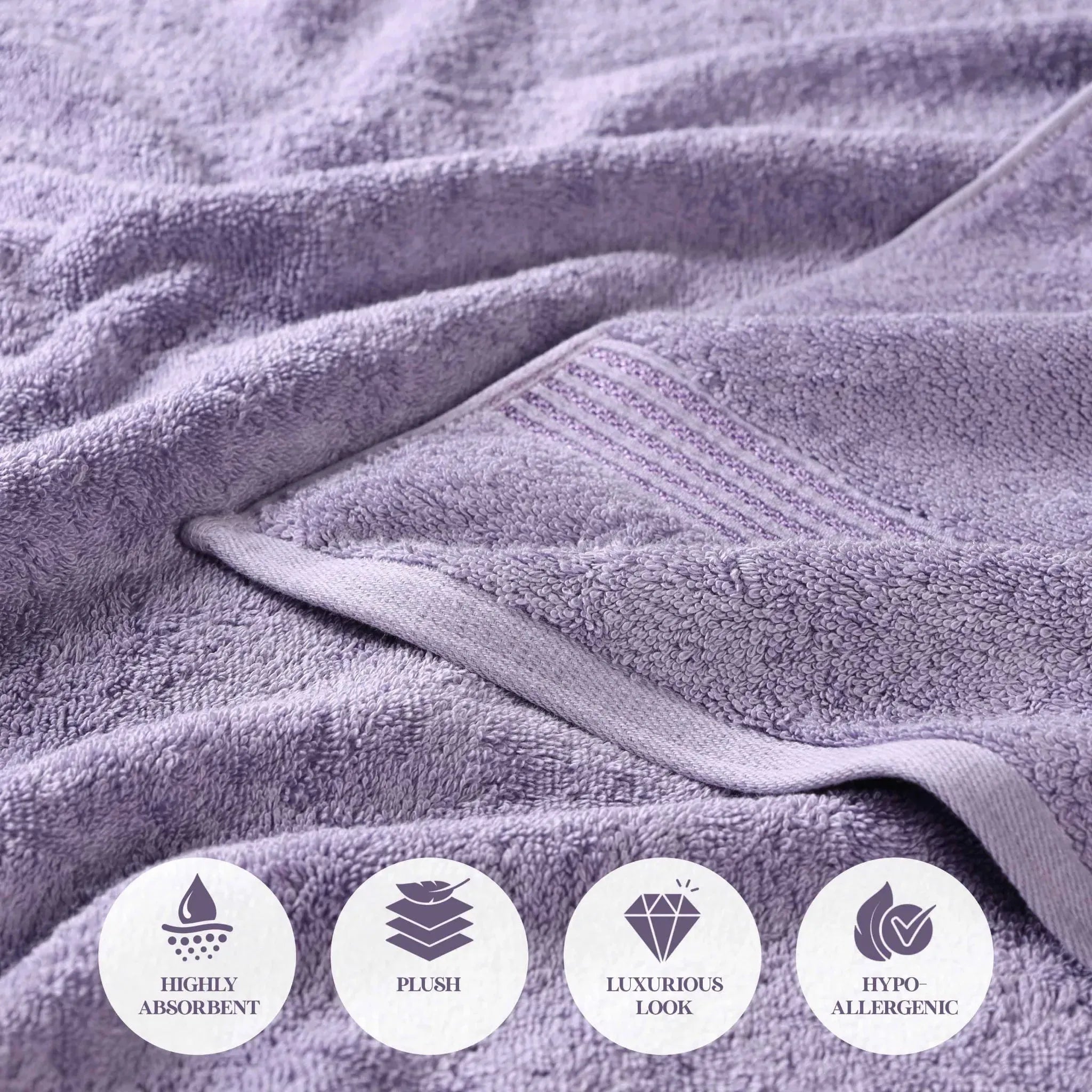 Egyptian Cotton Plush Absorbent Luxury Bath Towel Set of 4 - Egyptian Cotton Bath Towel by Superior Brand