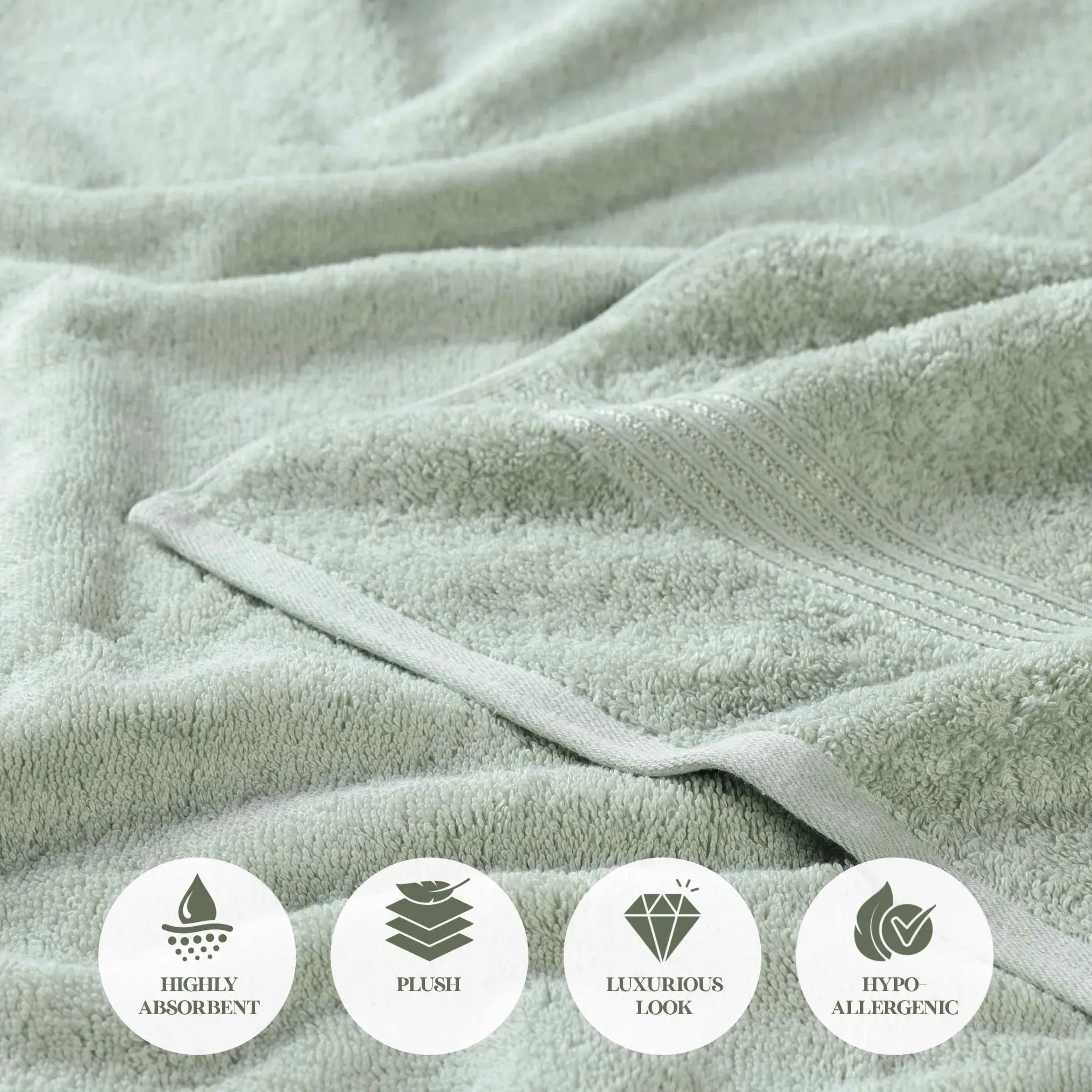 Egyptian Cotton Plush Absorbent Luxury Bath Towel Set of 4 - Egyptian Cotton Bath Towel by Superior Brand