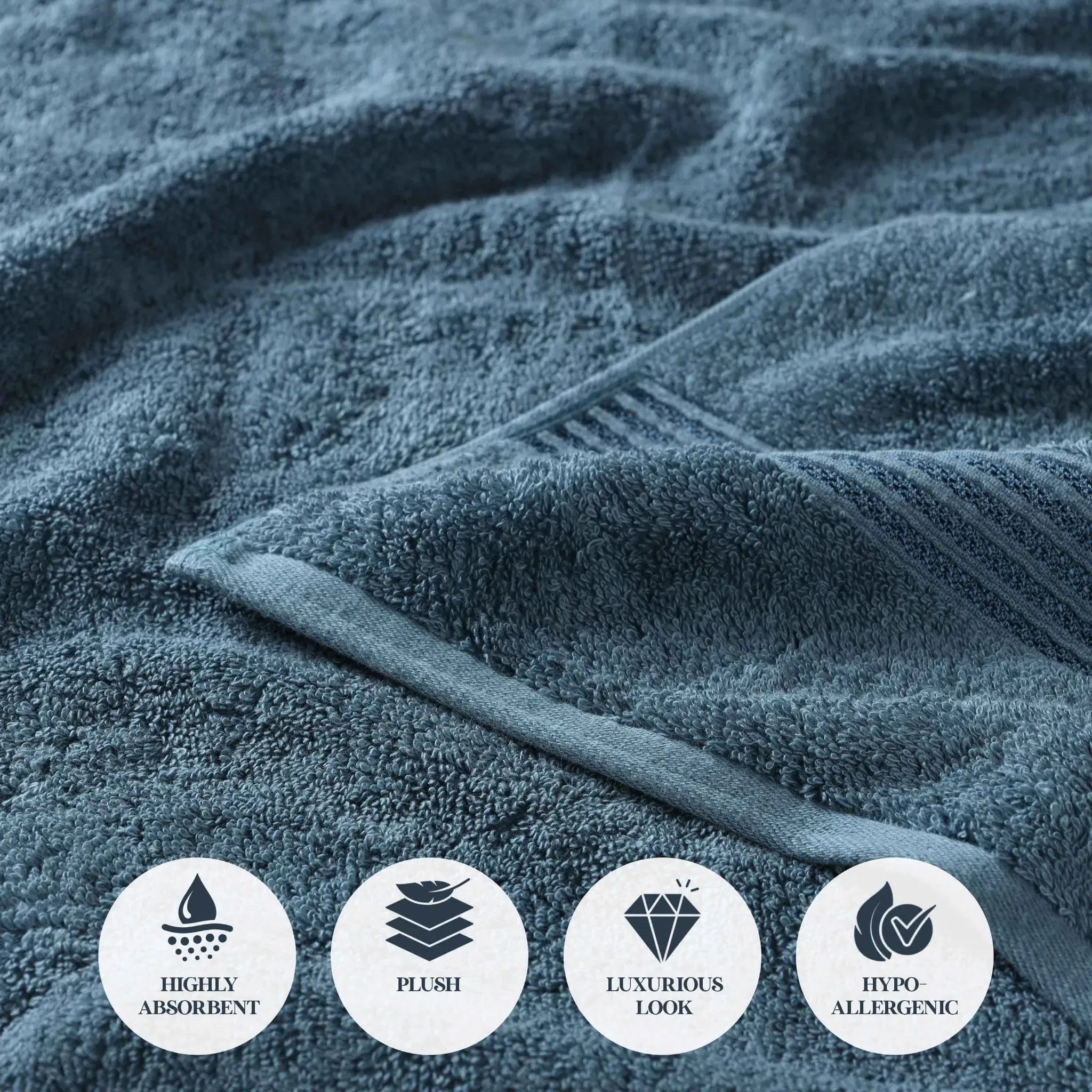 Egyptian Cotton Heritage Plush Towel Set 3 Piece - Egyptian Cotton Towel Set by Superior Brand