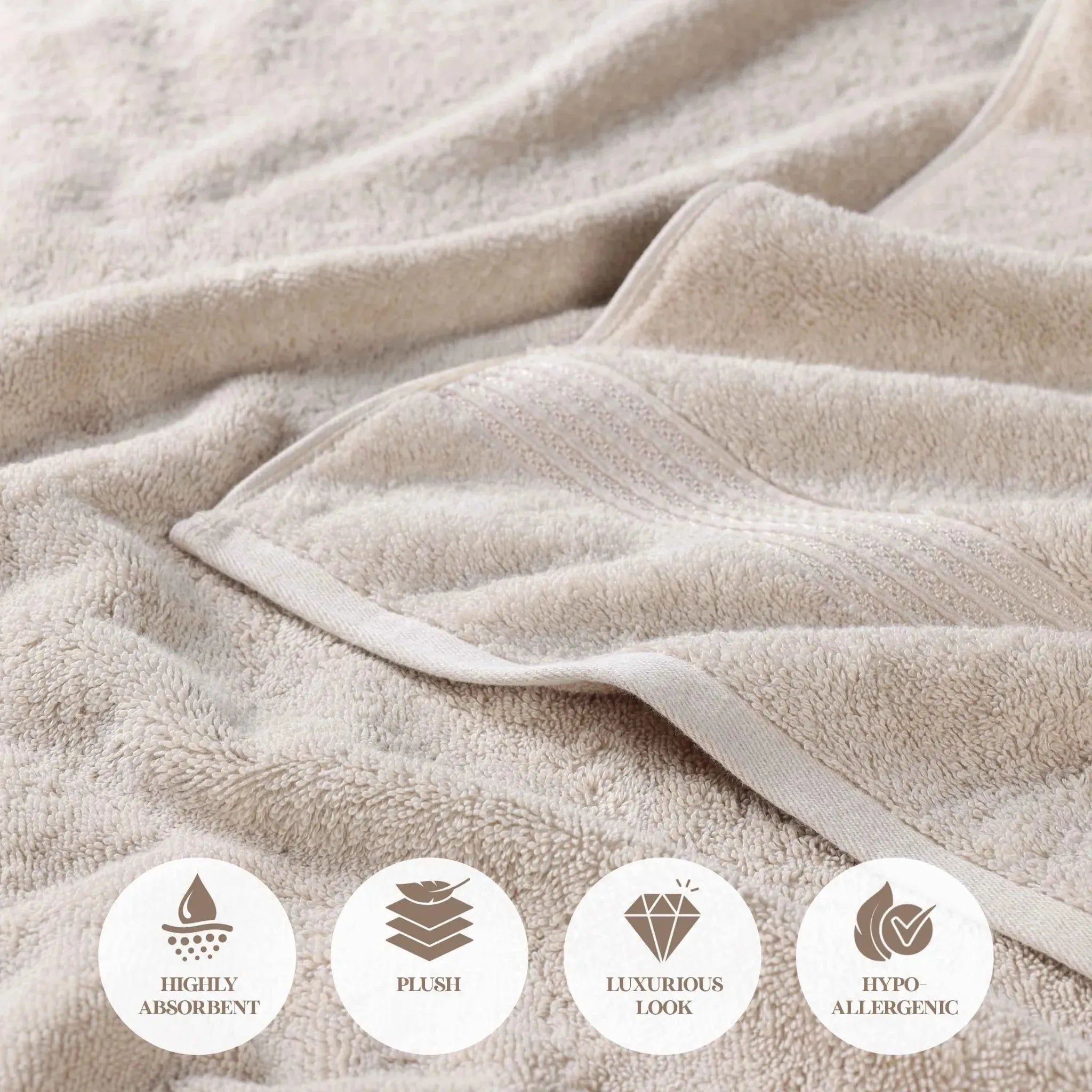 Egyptian Cotton Heritage Plush Towel Set 3 Piece - Egyptian Cotton Towel Set by Superior Brand