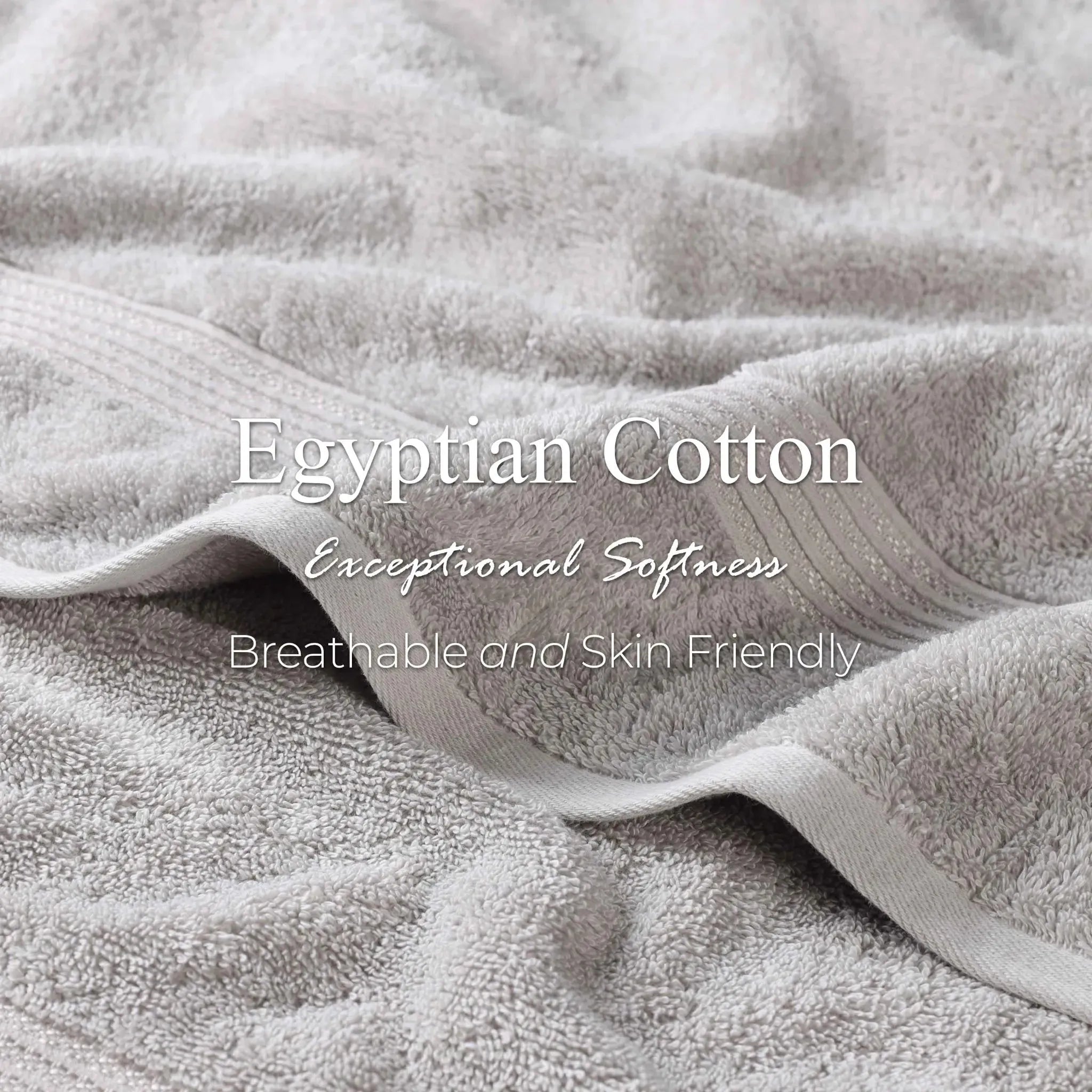 Egyptian Cotton Plush Absorbent Luxury Bath Towel Set of 4 - Egyptian Cotton Bath Towel by Superior Brand