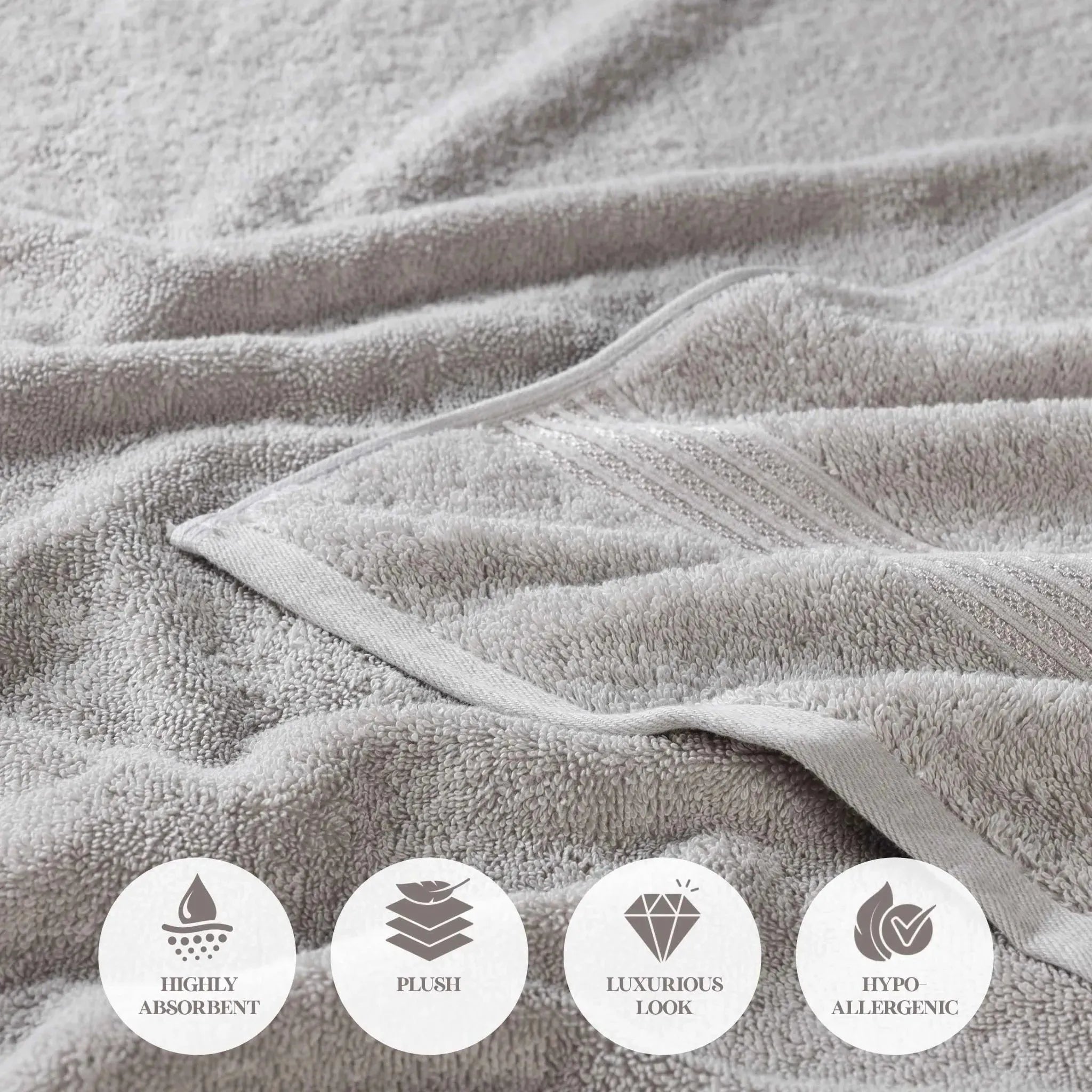Egyptian Cotton Plush Absorbent Luxury Bath Towel Set of 4 - Egyptian Cotton Bath Towel by Superior Brand