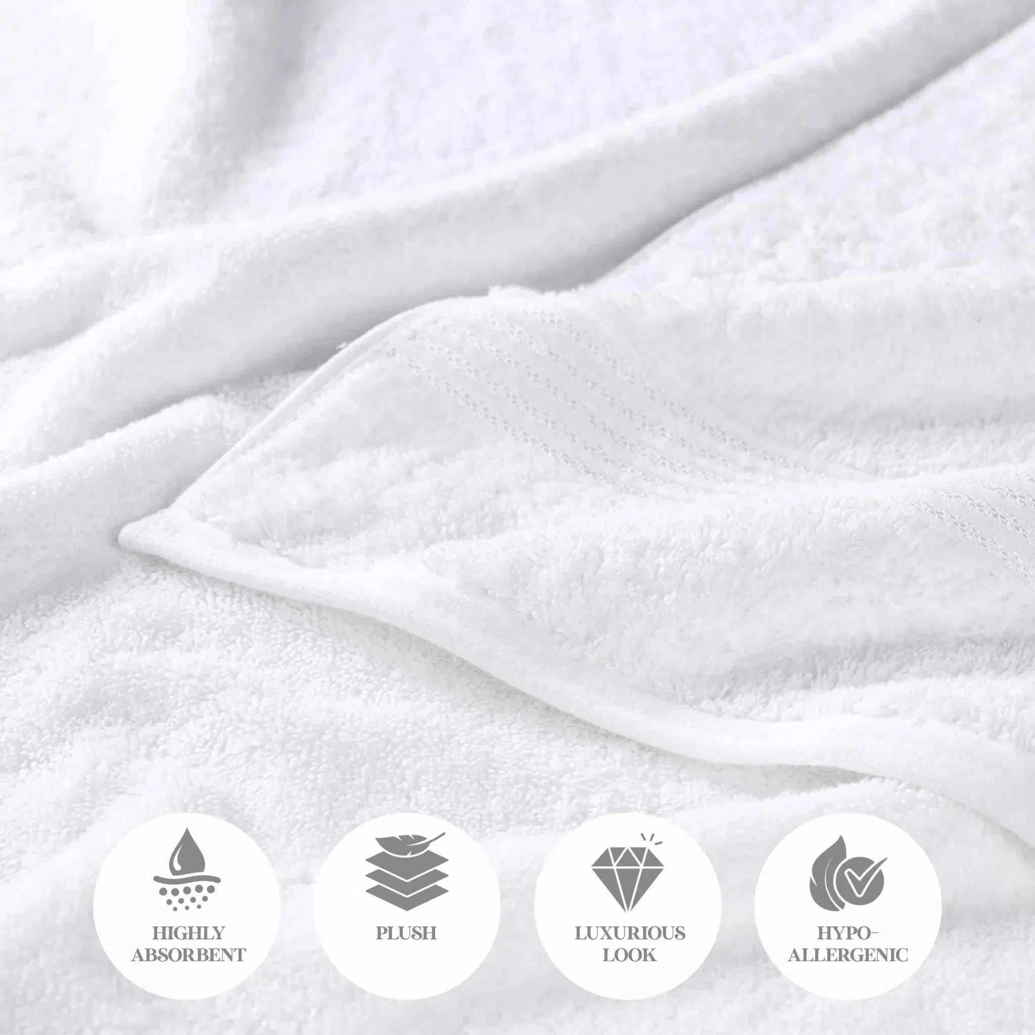 Egyptian Cotton Plush Absorbent Luxury Bath Towel Set of 4 - Egyptian Cotton Bath Towel by Superior Brand