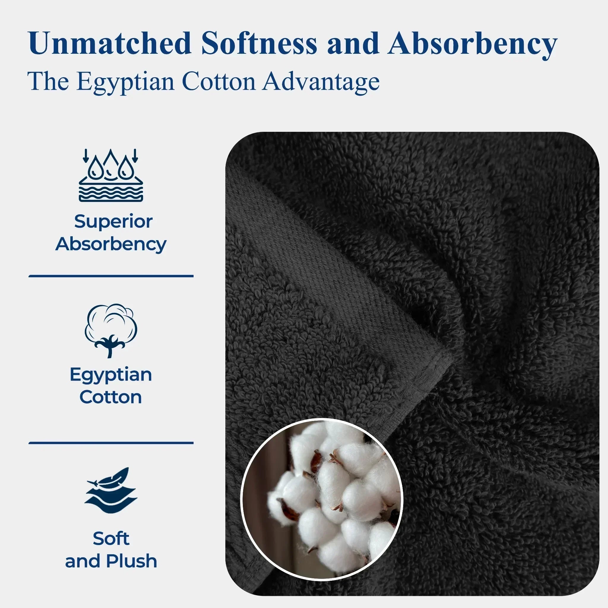 Egyptian Cotton Bath Towel Set 4-Piece - Madison - Egyptian Cotton Bath Towel by Superior Brand