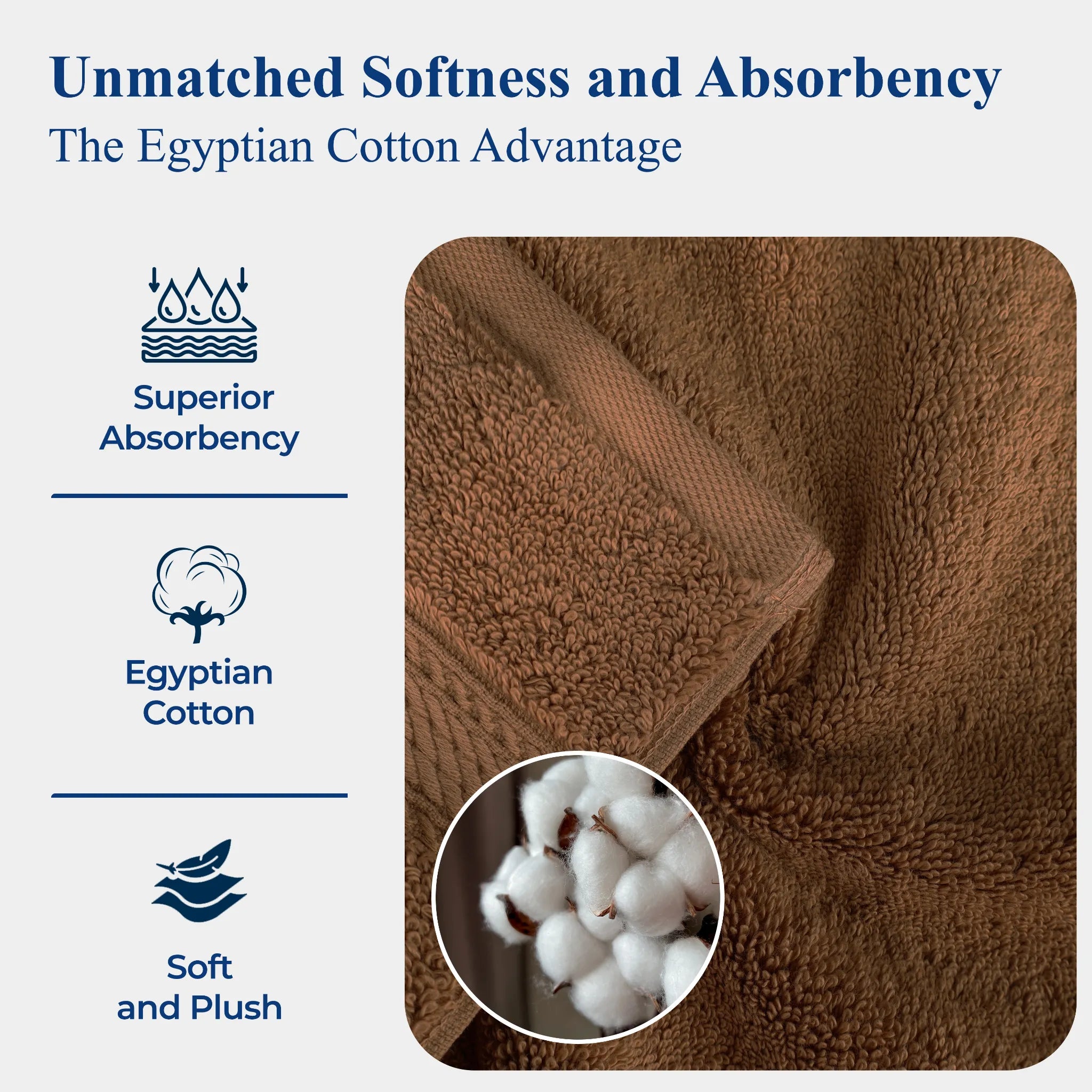 Egyptian Cotton Madison Plush Towel Set 3 Piece - Egyptian Cotton Towel Set by Superior Brand