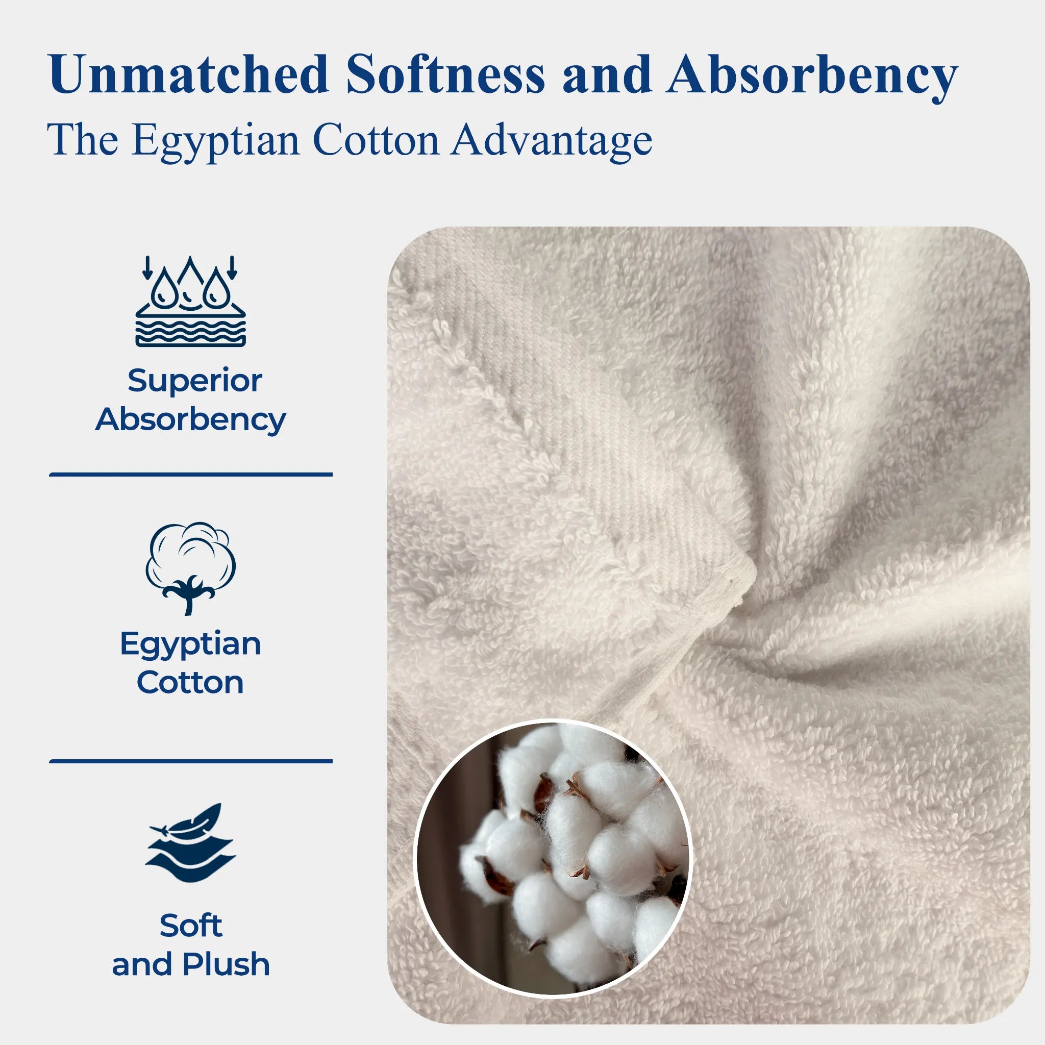 Egyptian Cotton Madison Face Towel Set of 6 - Egyptian Cotton Face Towel by Superior Brand