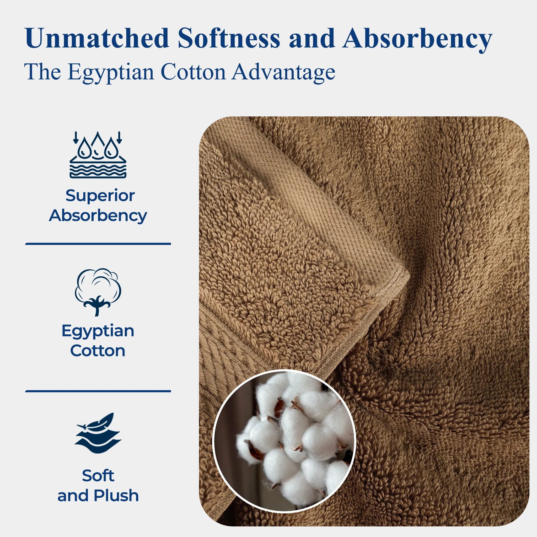 Madison Egyptian Cotton Plush Hand Towel Set 4-Piece - Egyptian Cotton Hand Towel by Superior Brand