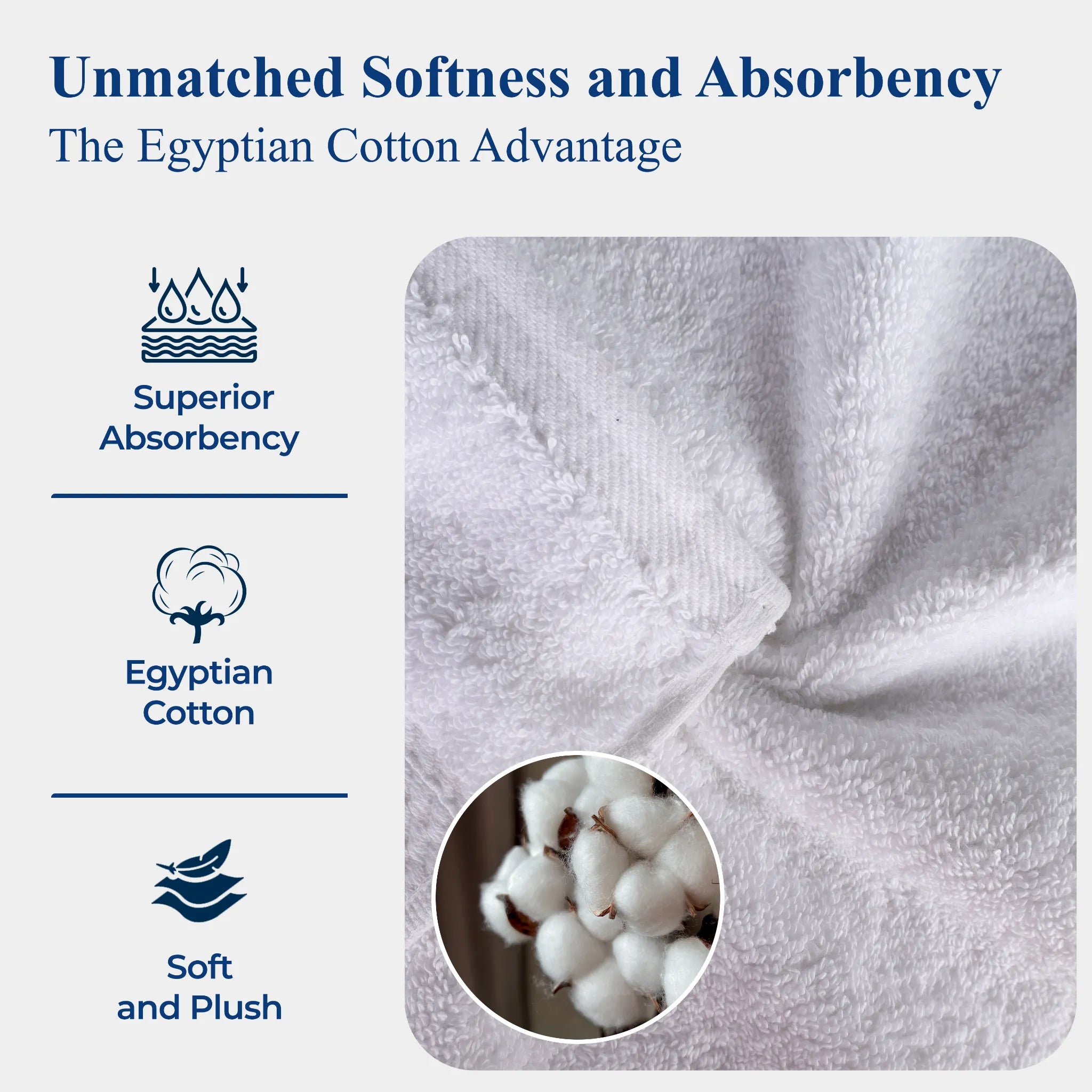 100% Egyptian Cotton Madison Plush Towel Set 9 Piece - Egyptian Cotton Towel Set by Superior Brand