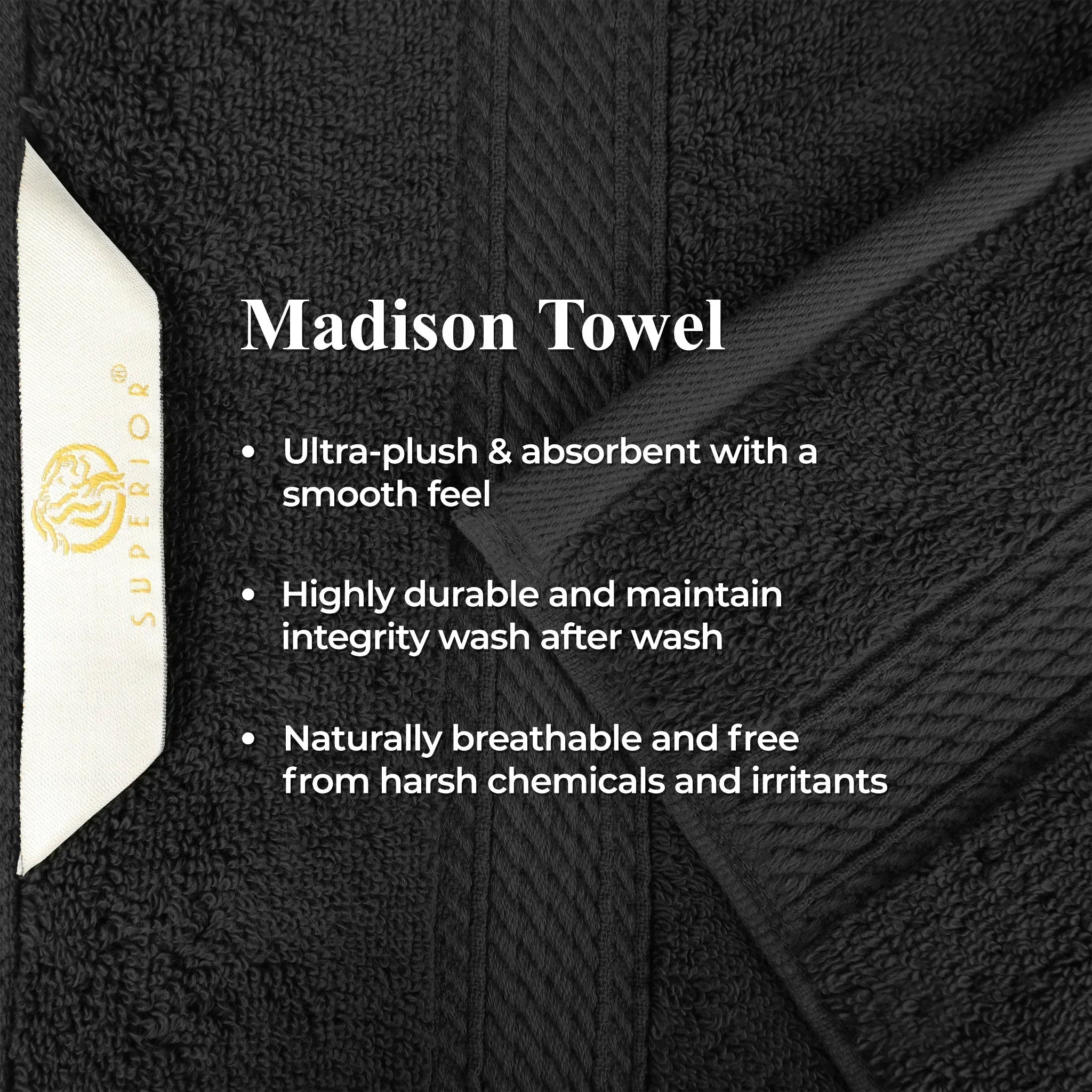Egyptian Cotton Bath Towel Set 4-Piece - Madison - Egyptian Cotton Bath Towel by Superior Brand