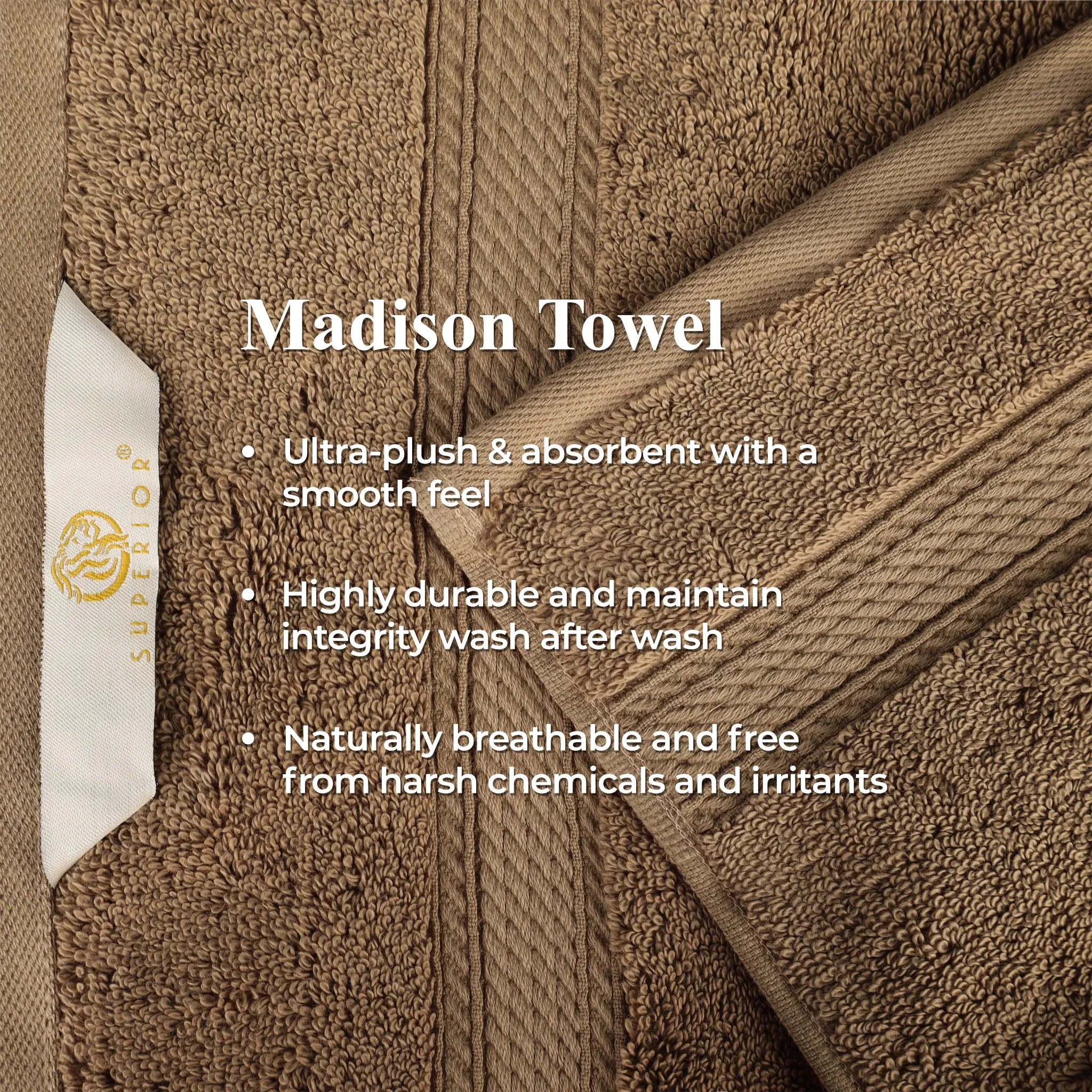 Madison Egyptian Cotton Plush Hand Towel Set 4-Piece - Egyptian Cotton Hand Towel by Superior Brand