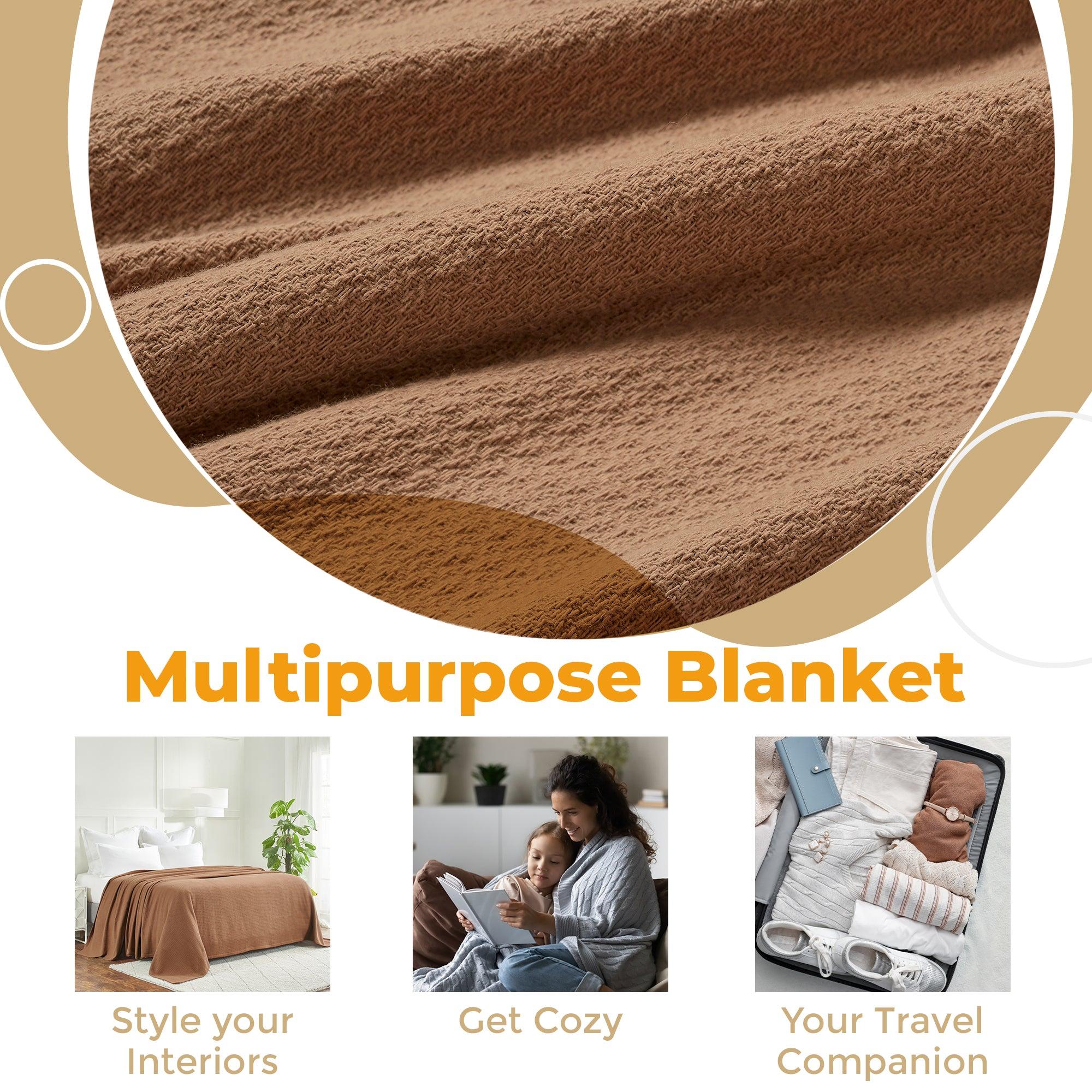 100% Cotton Waffle Blanket – Cooling Waffle Weave, Lightweight & Breathable - Blanket by Superior Brand