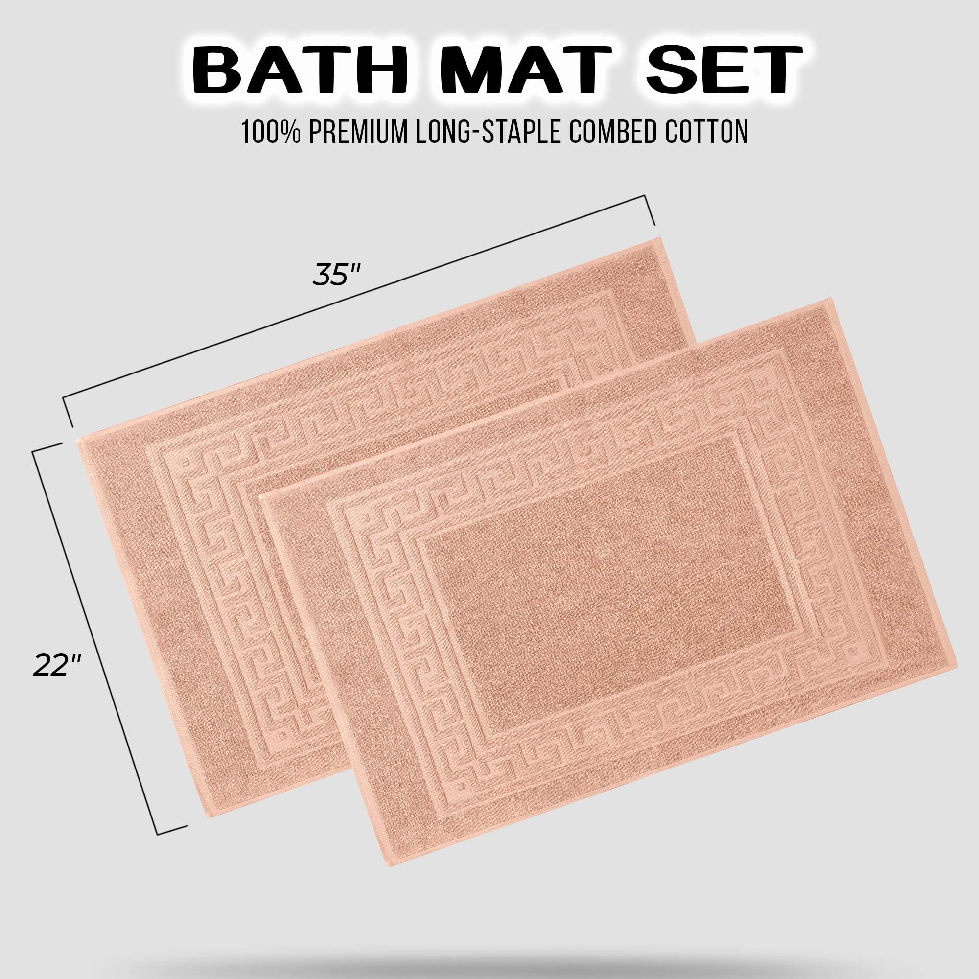 Egyptian Cotton Greek Key Infinity Border Bath Mat Set of 2 - Bath Mats by Superior Brand