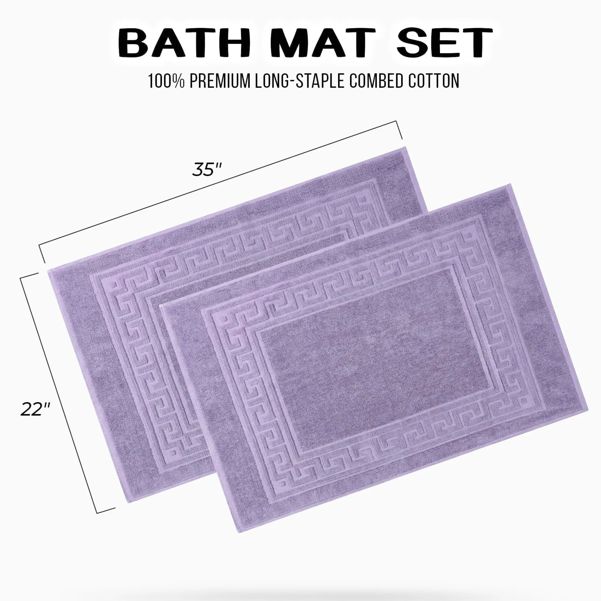 Egyptian Cotton Greek Key Infinity Border Bath Mat Set of 2 - Bath Mats by Superior Brand