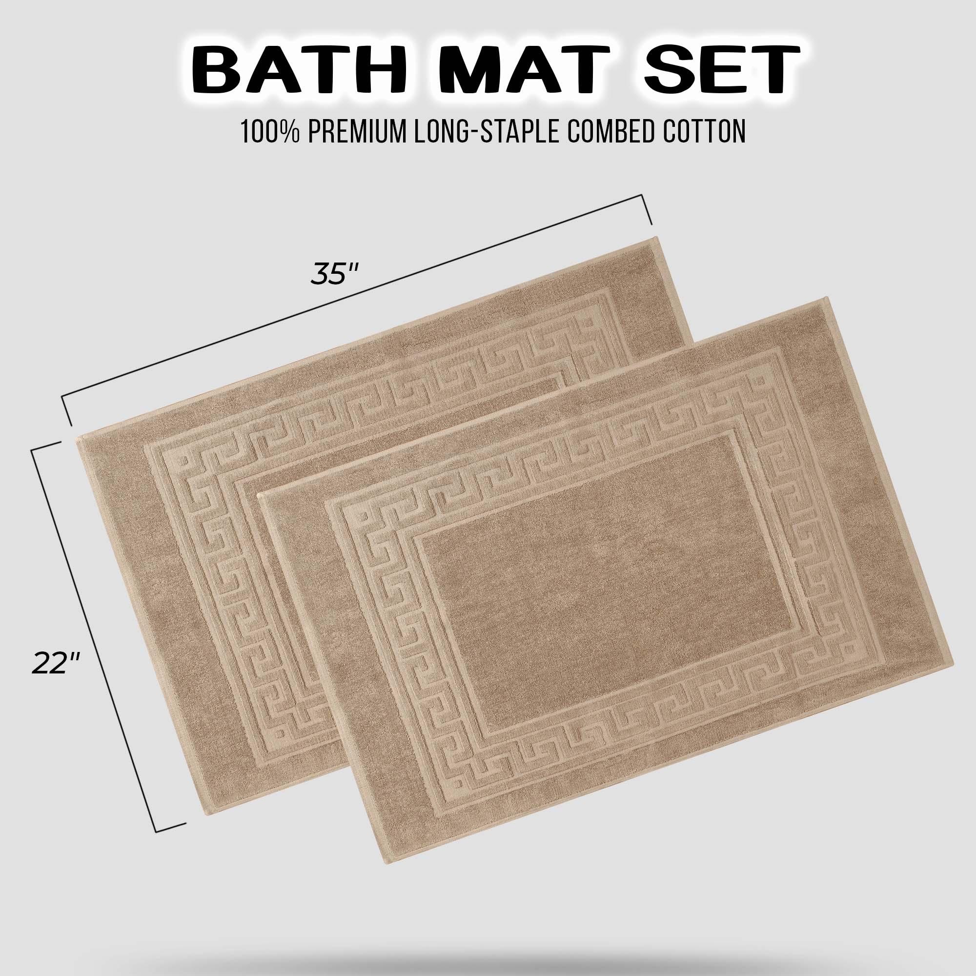 Egyptian Cotton Greek Key Infinity Border Bath Mat Set of 2 - Bath Mats by Superior Brand